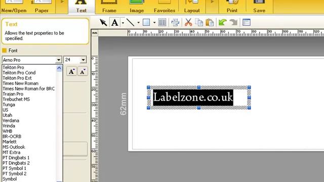 Label printers: Changing font and text style with Brother P Touch Editor Software