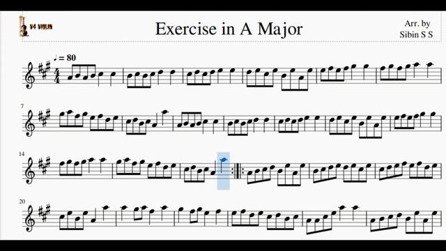 Exercise in A Major-Violin l Metronome 60/80/100 BPM #Honeyman Tutor No:9a l V4 Violin смотреть онлайн