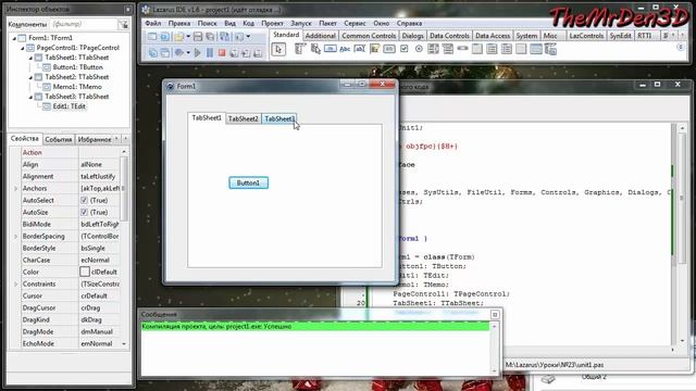 Уроки программирования в Lazarus. Урок №23. TabControl и PageControl - многовкладочные формы. смотреть онлайн