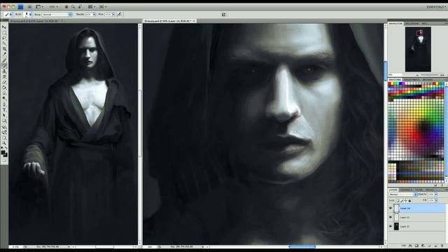 Digital Art Painting - Fantasy Art - How To Paint Dracula - Timelapse Part 2 смотреть онлайн
