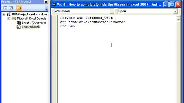 Automatically and Completely hide the Ribbon in Excel 2007 as soon as it opens - Macro смотреть онлайн