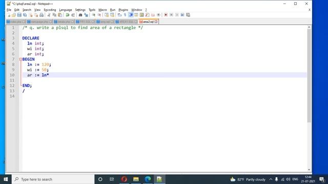 Oracle PLsql || Find the area of a Tringle смотреть онлайн