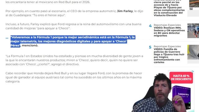 BOMBAZO!!! CEO DE FORD APUESTA POR SERGIO PÉREZ EN F1: "VAMOS A APOYARTE, TÚ ERES EL HÉROE" смотреть онлайн