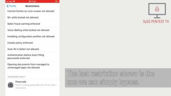 Apple iOS Mobile Device Management (MDM) Restriction Bypass