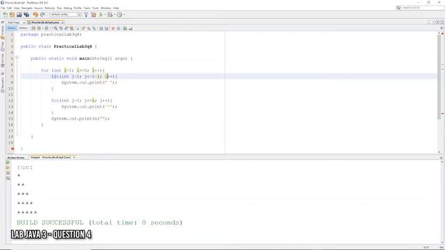 Lab 011 Lab Java 3 Question 4 | For, Nested For смотреть онлайн