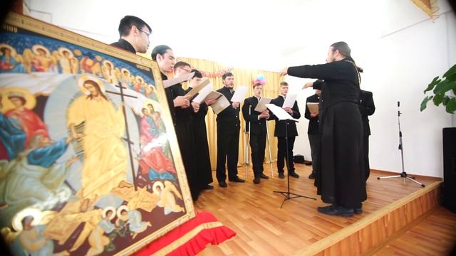 Пасха-2018 г., Братский хор БПДС в ДШИ с. Шебалино, Тропарь Пасхи на трёх языках смотреть онлайн