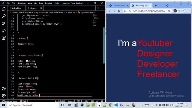 CSS Text Typing Animation | Multiple Text Typing Animation | css text typing animation effect смотреть онлайн