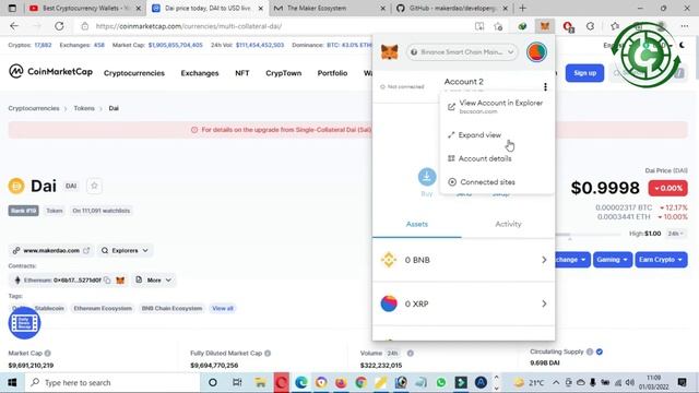 How To Add DAI Wallet Address To Metamask | DAI Token Wallet Address смотреть онлайн