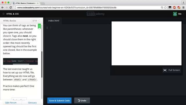 Codecademy HTML & CSS - Intro to HTML смотреть онлайн