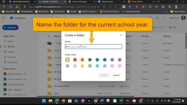 Create OneDrive folders for the Current School Year смотреть онлайн