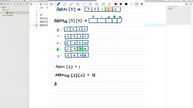 2d arrays explained | C program to fill in a 2D array смотреть онлайн