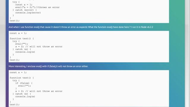 How to catch global constant variable changed error when use eval() function in JavaScript смотреть онлайн