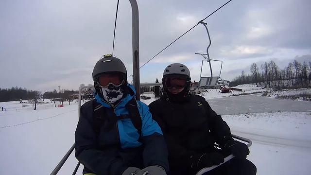 Skiing in Goldap (Poland) смотреть онлайн