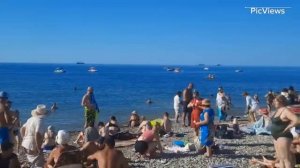 Туапсе Центральный пляж сегодня 24 июня 2024. Какая погода сейчас, обстановка на пляже море