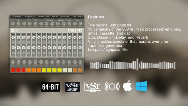 RC909 Pro VST3 VST3 AU plugin drum module смотреть онлайн