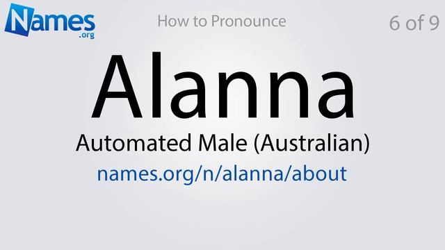 How to Pronounce Alanna смотреть онлайн