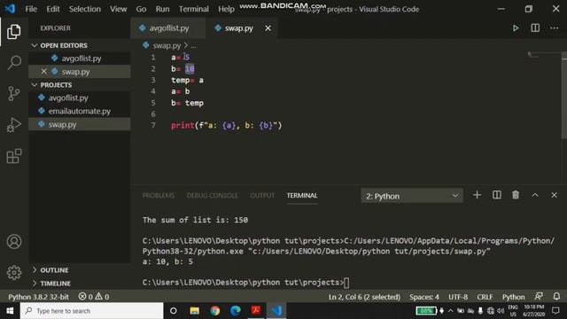 swap two numbers in python || python for beginners || coding india смотреть онлайн