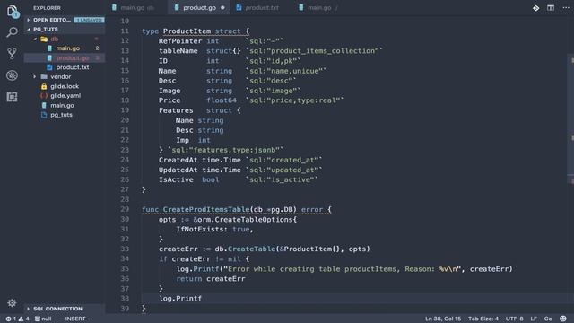GO-PG 4: Create table. смотреть онлайн