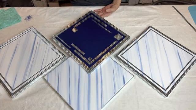 Easy DIY Blue/White/Silver Canvas