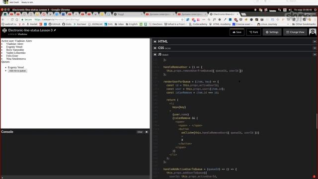 Делаем электронную очередь в Codepen на React. Часть №3
