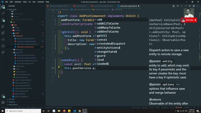 55. Implement the add Post form using Ngrx Data in the Angular Ngrx Application. смотреть онлайн
