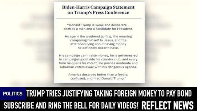 Crooked Trump Says He Can Take Foreign Money To Pay Bond смотреть онлайн