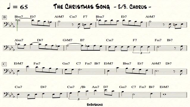 The Christmas Song / Jazz Backing Track (For Bass) / Drum & Piano & Melody With Bass Clef смотреть онлайн