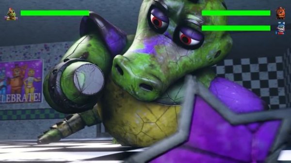 FNAF vs Security Breach Fighting Animations with Healthbars Compilation