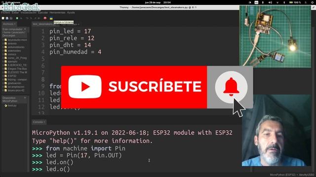 ? MicroPython con ESP32 ? Tutorial con Thonny + STEAMakers + EJEMPLOS смотреть онлайн