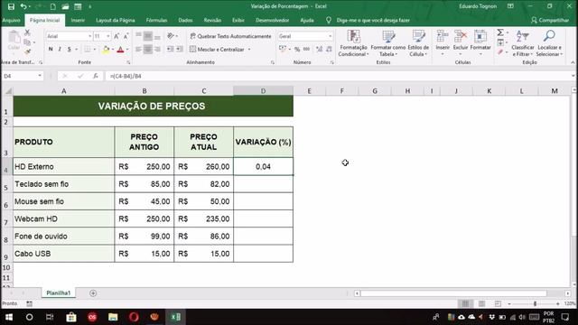 Como calcular variação percentual no Excel смотреть онлайн