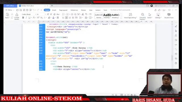 PWEB I Validasi Menggunakan Java Script Universitas STEKOM смотреть онлайн