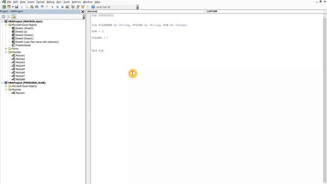 Copy file names and folder names using VBA Excel MACROS / 5 line macro to copy file and folder name смотреть онлайн