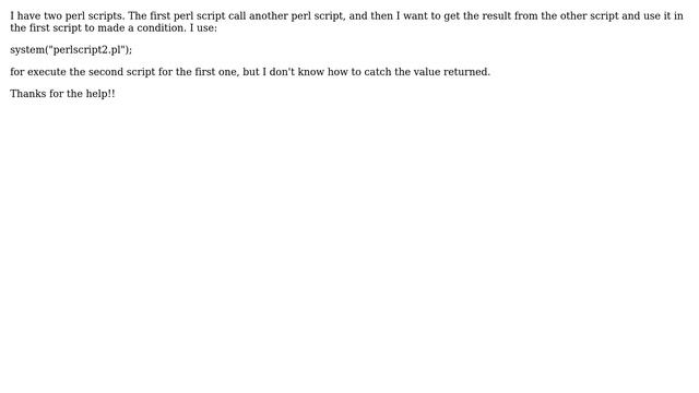 Get value on perl script from another perl script смотреть онлайн