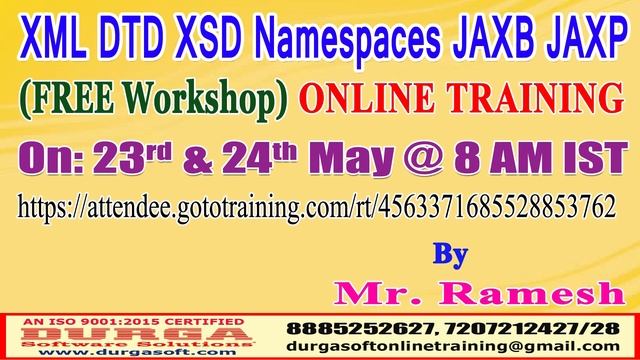 XML DTD XSD Namespaces JAXB JAXP (FREE Workshop) Online Training in DURGASOFT смотреть онлайн