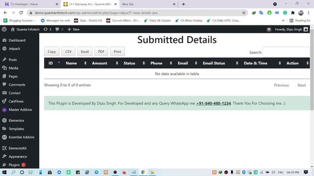 Razorpay Contact Form 7 Plugin | MySql | Custom Mail | WordPress | Dipu Singh смотреть онлайн