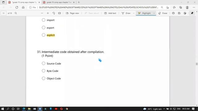 MCQ Questions and answers of chapter 1 for semester 1 icse class 10 | YP Computer classes смотреть онлайн