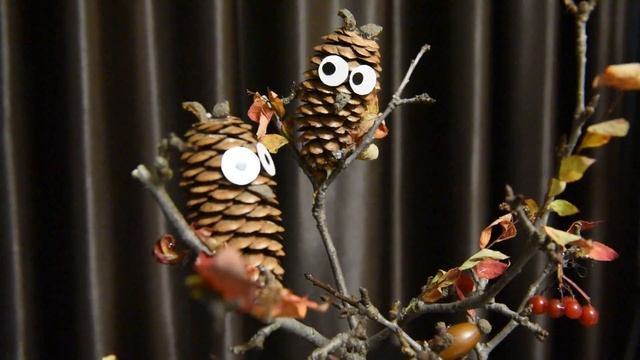 Осенняя поделка из шишек в детский сад своими руками смотреть онлайн