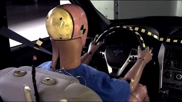 2014 Ford Explorer driver-side small overlap IIHS crash test смотреть онлайн