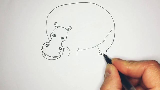 Как нарисовать бегемота - How to draw a hippo смотреть онлайн