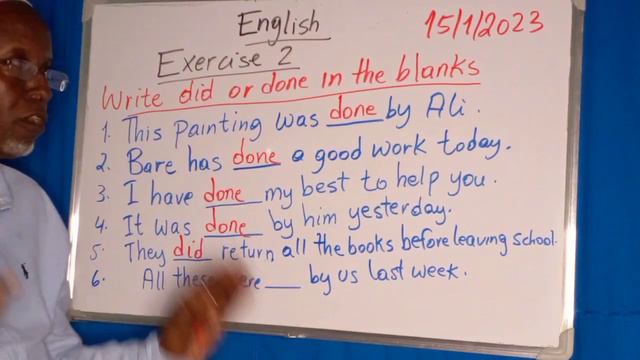 English Exercise 2 Write did or done in the blanks. смотреть онлайн