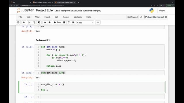 project Euler Problem # 21 Amicable numbers смотреть онлайн