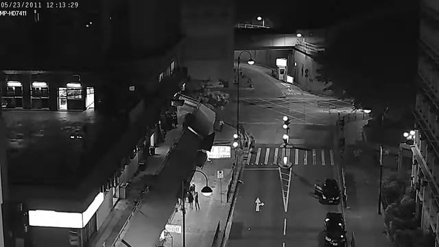 Съемка с видеокамеры ночного города