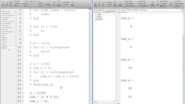 MATLAB For Loop Tutorial смотреть онлайн