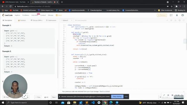 LeetCode 200 Number of Islands Explained (Python Solution ) in Amharic (አማርኛ) смотреть онлайн