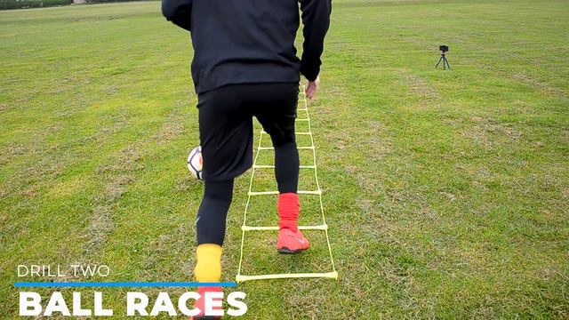 FOOTBALL SPEED LADDER DRILLS - HOW TO DO LADDER DRILLS WITH A BALL