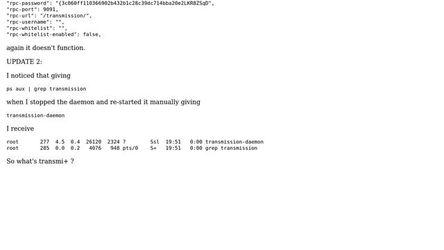 Raspberry Pi: Strange problem enabling transmission as boot daemon [Rasp B with ArchLinux] смотреть онлайн