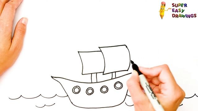 How To Draw A Pirate Ship Step By Step ?☠️⛵ Pirate Ship Drawing Easy смотреть онлайн