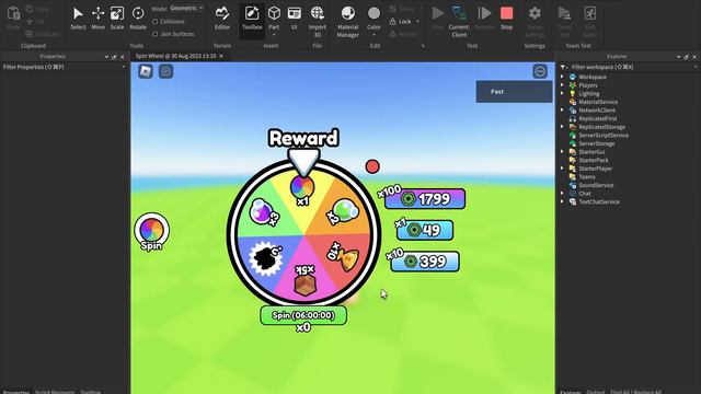 SPIN WHEEL | ROBLOX STUDIO смотреть онлайн