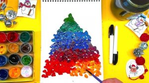 Рисуем Ёлку КРАСКАМИ гуашь с РыбаКит папа рисует