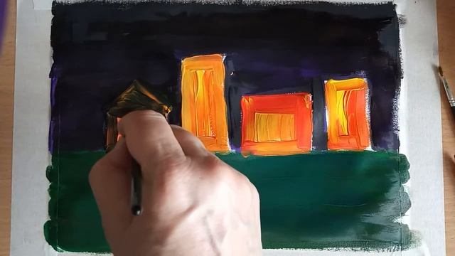 Мастер-класс "Рисуем ночной город" смотреть онлайн